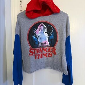 Stranger Things Gray Hoodie with Eleven